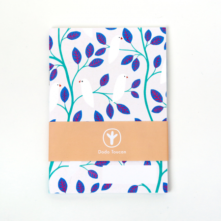 Little Notebook - Birds and Blue foliage