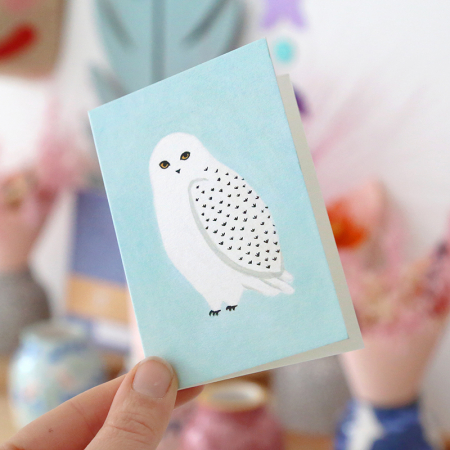 Mini Greeting Card “White Owl" 2