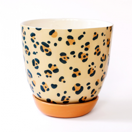 Big pot "Leopard" + matching plate