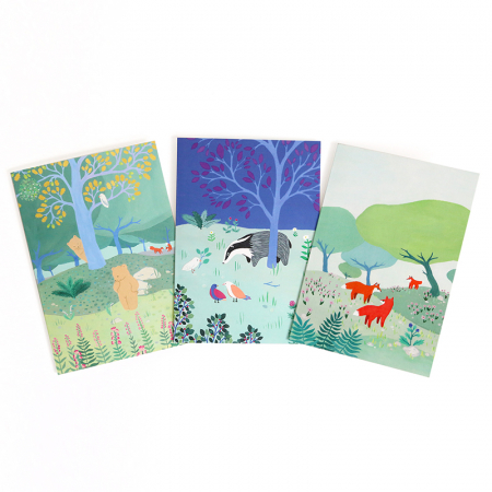 Pack of 3 greeting cards - Forest