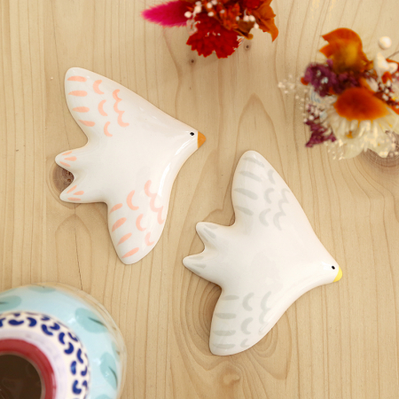 Wall bird - Pink and White 2