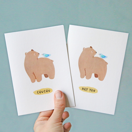 Carte "Ours et Oiseau" -... 2