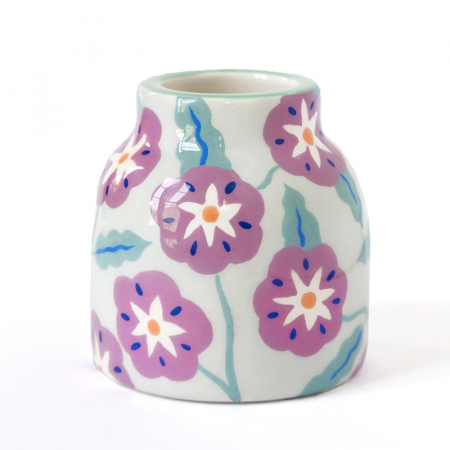 Petit vase "Fleurs Mauves" 2