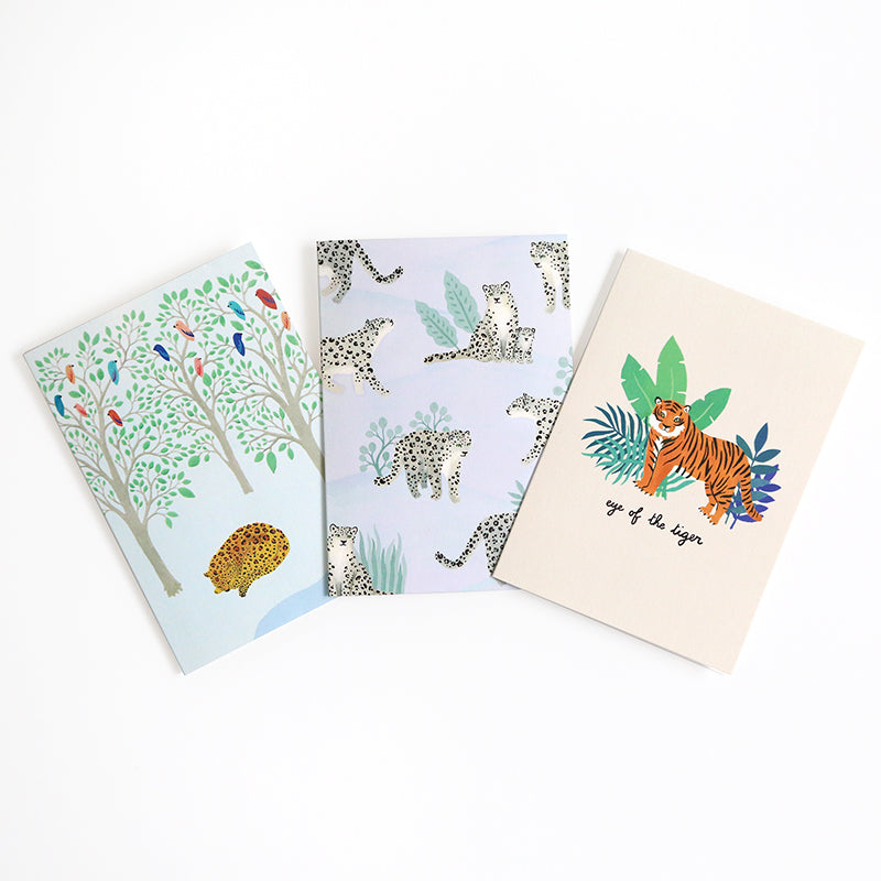 Lot de 3 cartes - Félins