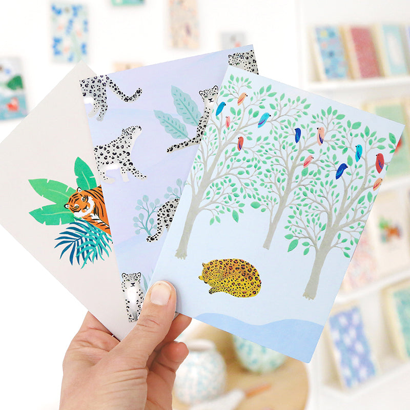 Lot de 3 cartes - Félins