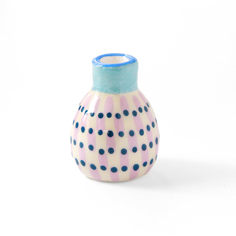 Mini Vase - Light purple stripes