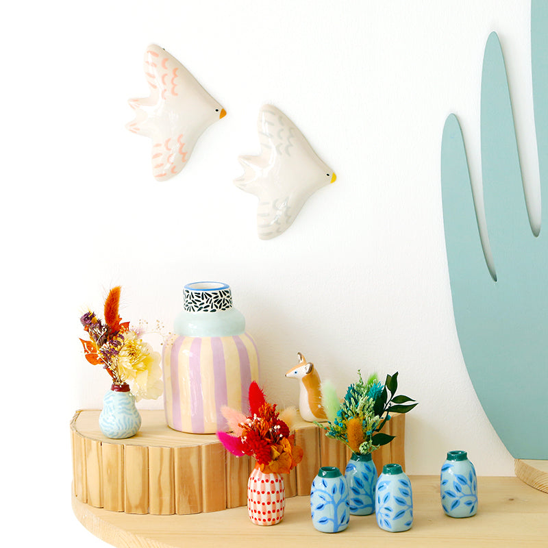Wall bird - Grey and white