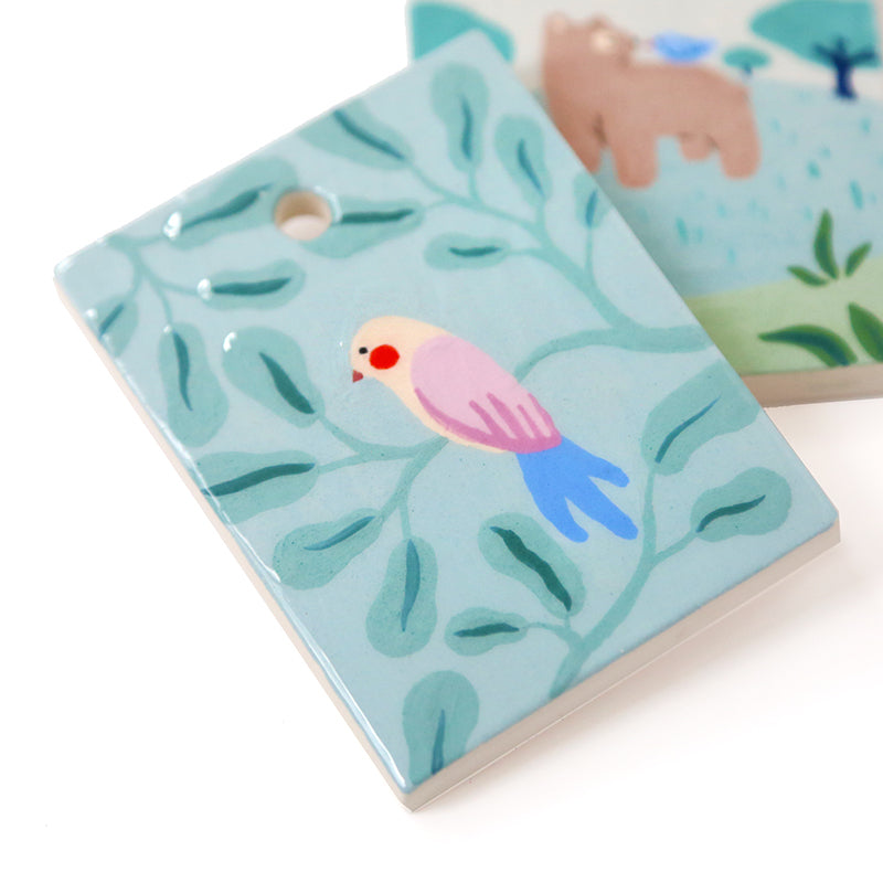 Mini painting - Bird in the leaves