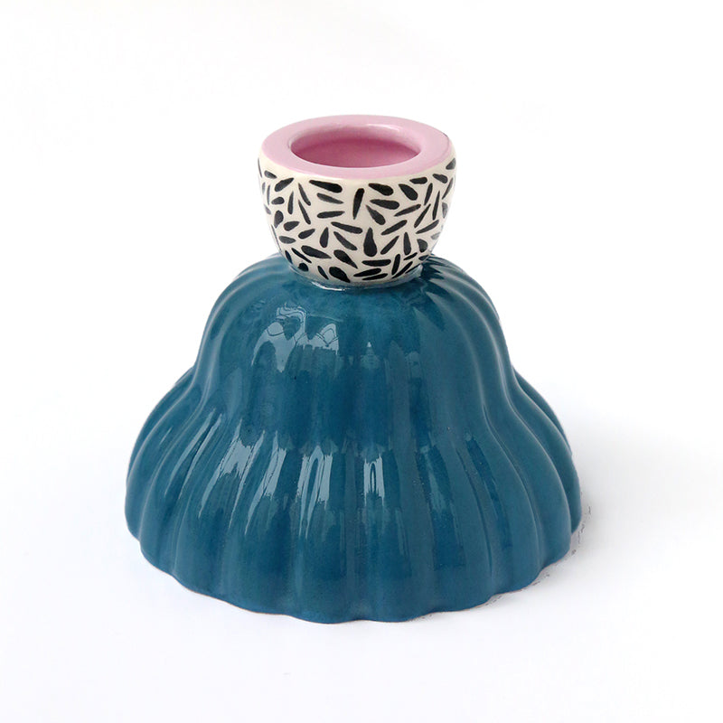 Candleholder - Oumi - Blue and mauve