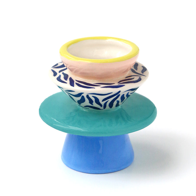 Candleholder - Taïwé - Blue and green