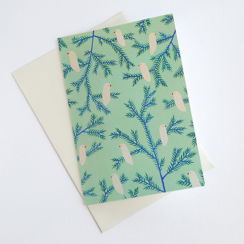 Card "Birds in the pines" 