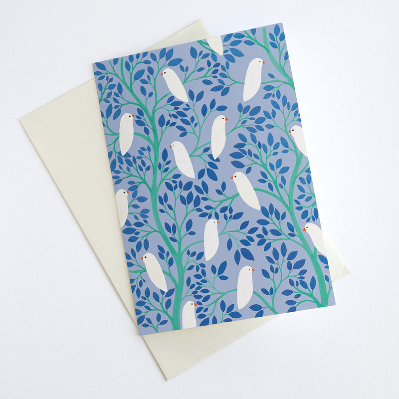 Card "Birds in the leaves" 