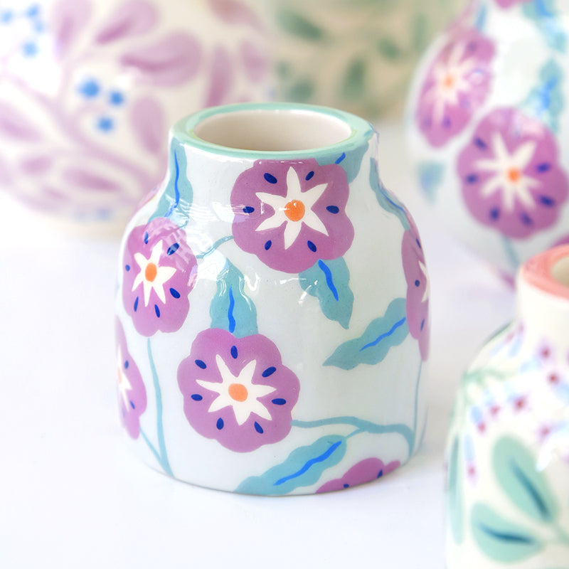 Small vase "Purple flowers" 