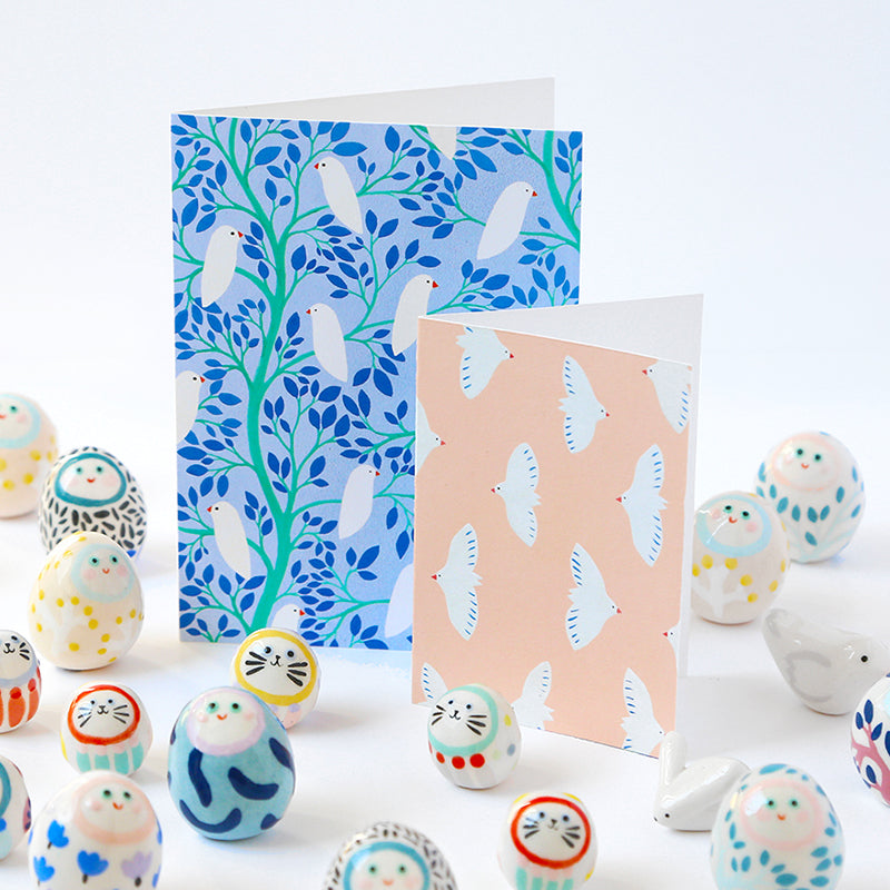 Card "Birds in the leaves" 
