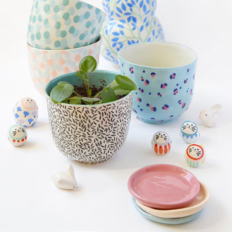 "Carnival" pot + matching plate