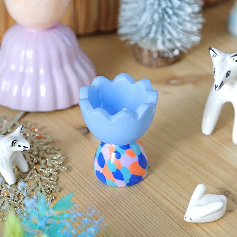 Candleholder - Micha - Blue and multicoloured