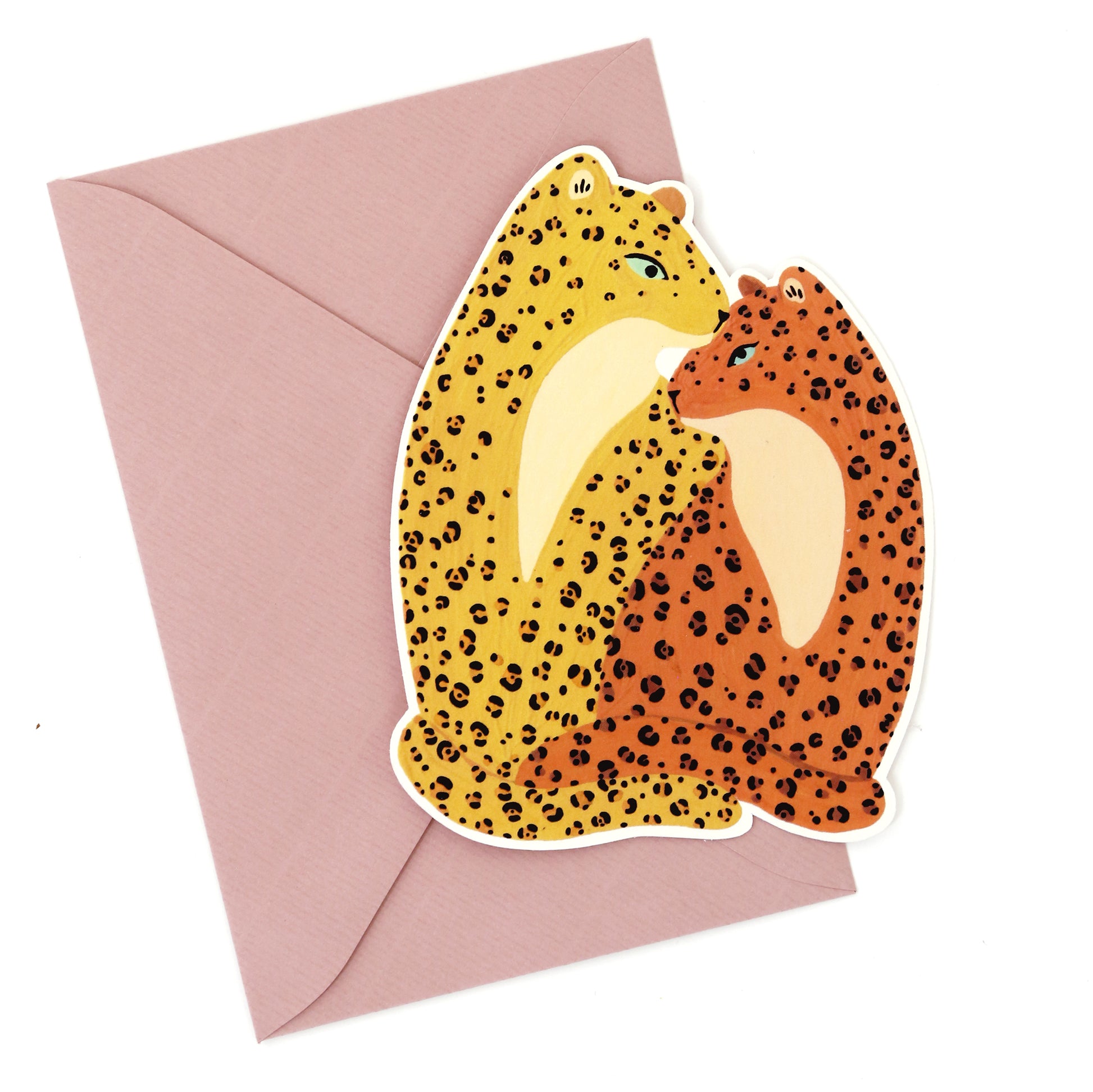 Carte découpée "Léopards Câlins"
